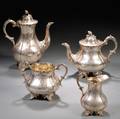 Fourpiece Victorian Sterling Silver Tea and Coffee Set