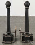 Pair of large iron andirons