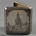 Russian 875 Silver and Niello Cigarette Case