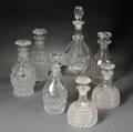 Seven Assorted Cut Glass Decanters