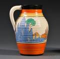 Clarice Cliff Orange Roof Cottage Lotus Jug