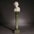 Marble Bust and Verde Marble Pedestal