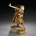 After Eduardo Rossi Italian 18671926 Giltbronze and Ivory Figure of a Woman Bowing