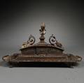 Renaissancestyle Patinated Bronze Double Ink Standish
