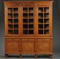 Neoclassicalstyle Carved Oak and Parquetry Bookcase