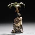 Vienna Coldpainted Bronze Figure of a Moor Beneath a Palm Tree
