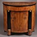 Baltic Biedermeier Demilune Walnutveneer and Partebonized Cabinet