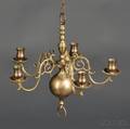 Dutch Brass Fivelight Chandelier