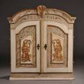 Neoclassical Painted and Parcelgilt Hanging Cabinet