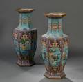 Pair of Chinese Cloisonne Palace Vases
