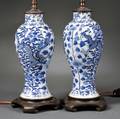 Pair of Chinese Export Porcelain Lamp Bases