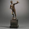 Ernst Beck German 18791941 Art Decostyle Patinated Bronze Figure of an Athlete