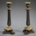 Pair of Neoclassical Giltbronze Candlesticks