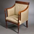 Georgian Inlaid Mahogany Upholstered Armchair