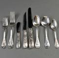 Eight Pieces of Tiffany  Co Audubon Pattern Sterling Silver Flatware