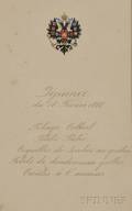 Framed Imperial Russian Lunch Menu