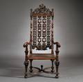 Baroquestyle Carved Walnut Armchair