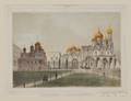 Handcolored Lithograph of the Kremlin in Moscow