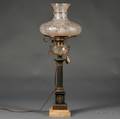 Bronze Neoclassical Columnform Fluid Lamp