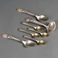 Four Tiffany  Co Lap Over Edge Pattern Sterling Silver Demitasse Spoons