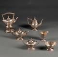 Sixpiece Gorham Plymouth Pattern Sterling Silver Tea and Coffee Set