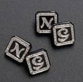 Mans Platinum Onyx and Diamond Cuff Links