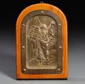 Bezalel Metal Plaque Depicting Moses at Mount Sinai