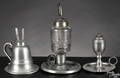 Three Massachusetts pewter fluid lamps mid 19th c