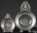 Two Hartford Connecticut pewter porringers ca 1830