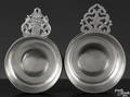 Two Hartford Connecticut pewter porringers ca 1835