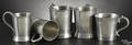 Five New England pewter mugs earlymid 19th c