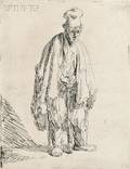 Rembrandt van Rijn Dutch 16061669 Beggar in a High Cap Standing and Leaning on a Stick