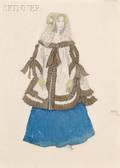 Lon Bakst Russian 18661924 Costume Design for Papillons Une Dame