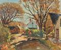 Antonio Cirino American 18891983 Village Road on a Sunlit Day
