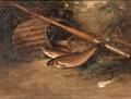Charles Drew Cahoon American 18611951 Still Life with Rainbow Trout Rod and Creel