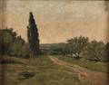 Theodore M Wendel American 18591932 French Landscape with Cypress Tree
