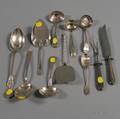 Eleven Coin and Sterling Silver Flatware Serving Items