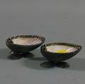 Pair of Italian 800 Silverclad Seashell Footed Salts