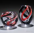 Two Studio Ahus Art Glass Vases