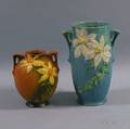 Two Roseville Pottery Clematis Vases