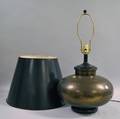 Bulbous Metal Table Lamp and Shade