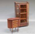 Late Victorian Mahogany Display Cabinet and a Late Federalstyle Sewing Stand