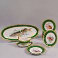 Fifteenpiece Royal Bayreuth Polychrome Transferdecorated Scenic Fish Porcelain Tableware