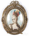Miniature portrait of a woman on ivory