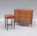 Late Federalstyle Mahogany Side Table and Bowfront Bureau