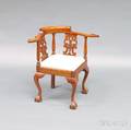 Chippendalestyle Mahogany Corner Chair