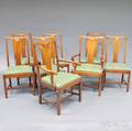 Eight AH Davenport Co Chippendalestyle Mahogany Dining Chairs