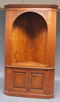 Pine Twopart Corner Cupboard
