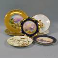 Seven Assorted Handpainted English Porcelain Plates