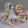 Twenty French Transferdecorated Pottery Plates